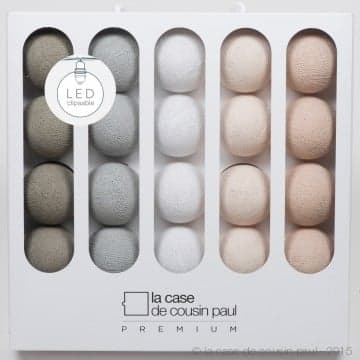 LA CASE DE COUSIN PAUL - Coffret Premium PATTI - Guirlande lumineuse - argile, perle, blanc, ivoire, lin