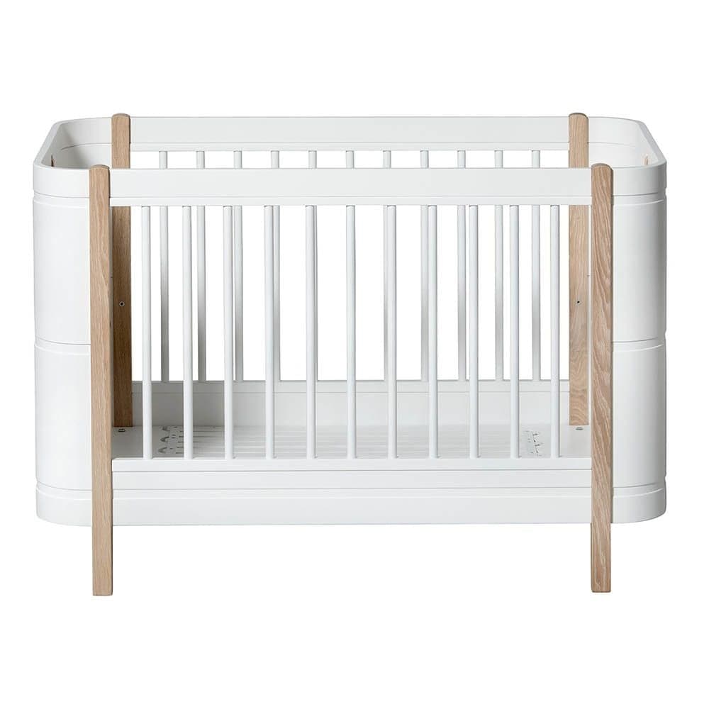 Oliver Furniture - Lit Bébé évolutif Mini+ 68x122/162 cm - Blanc/Chêne