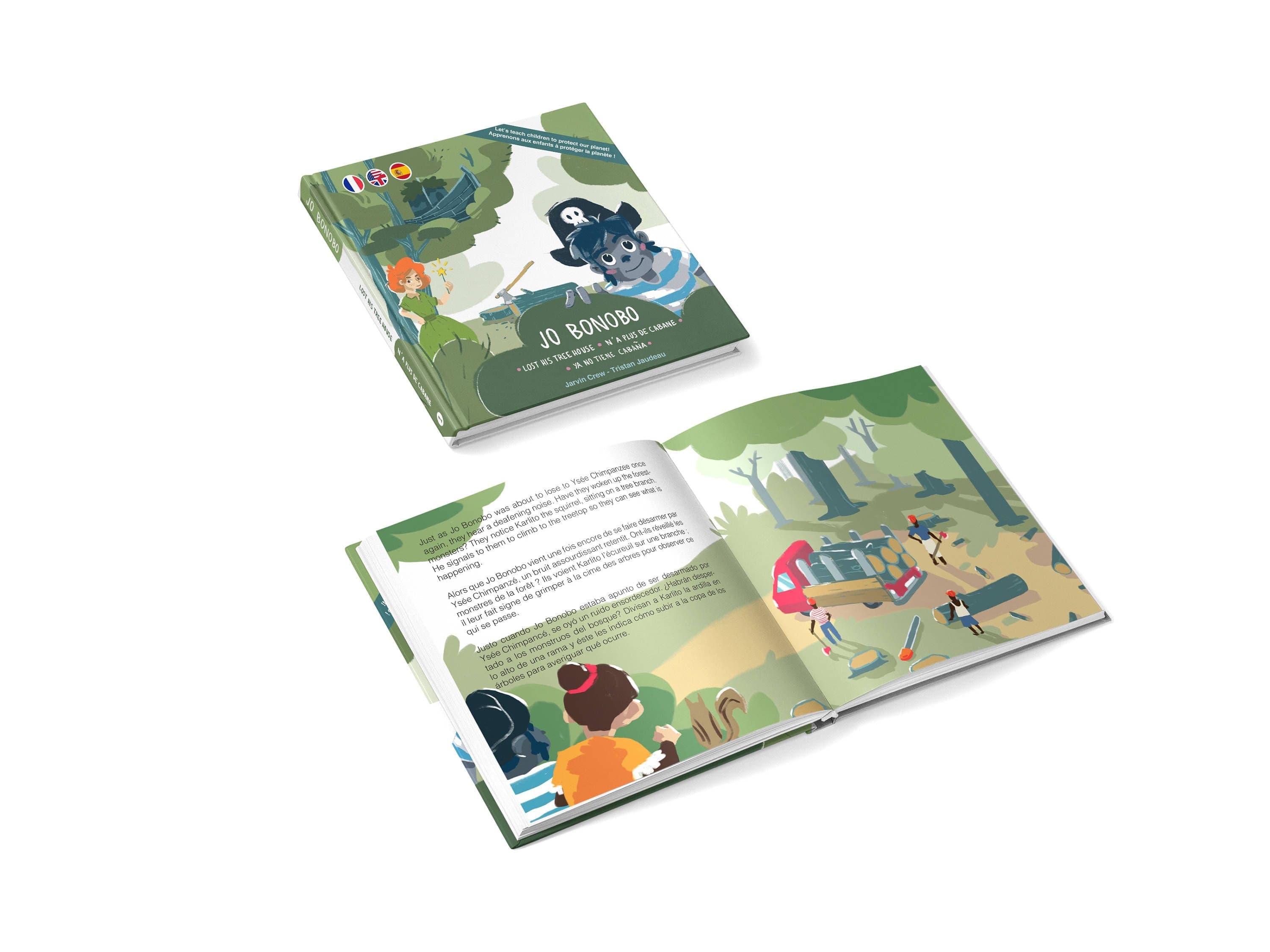 Jarvin Crew - Livre Jo Bonobo n’a plus de cabane (Trilingual Edition)