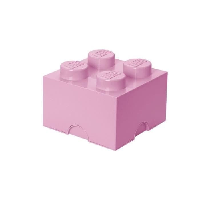 LEGO - BOITE DE RANGEMENT - 4 plots - Rose claire