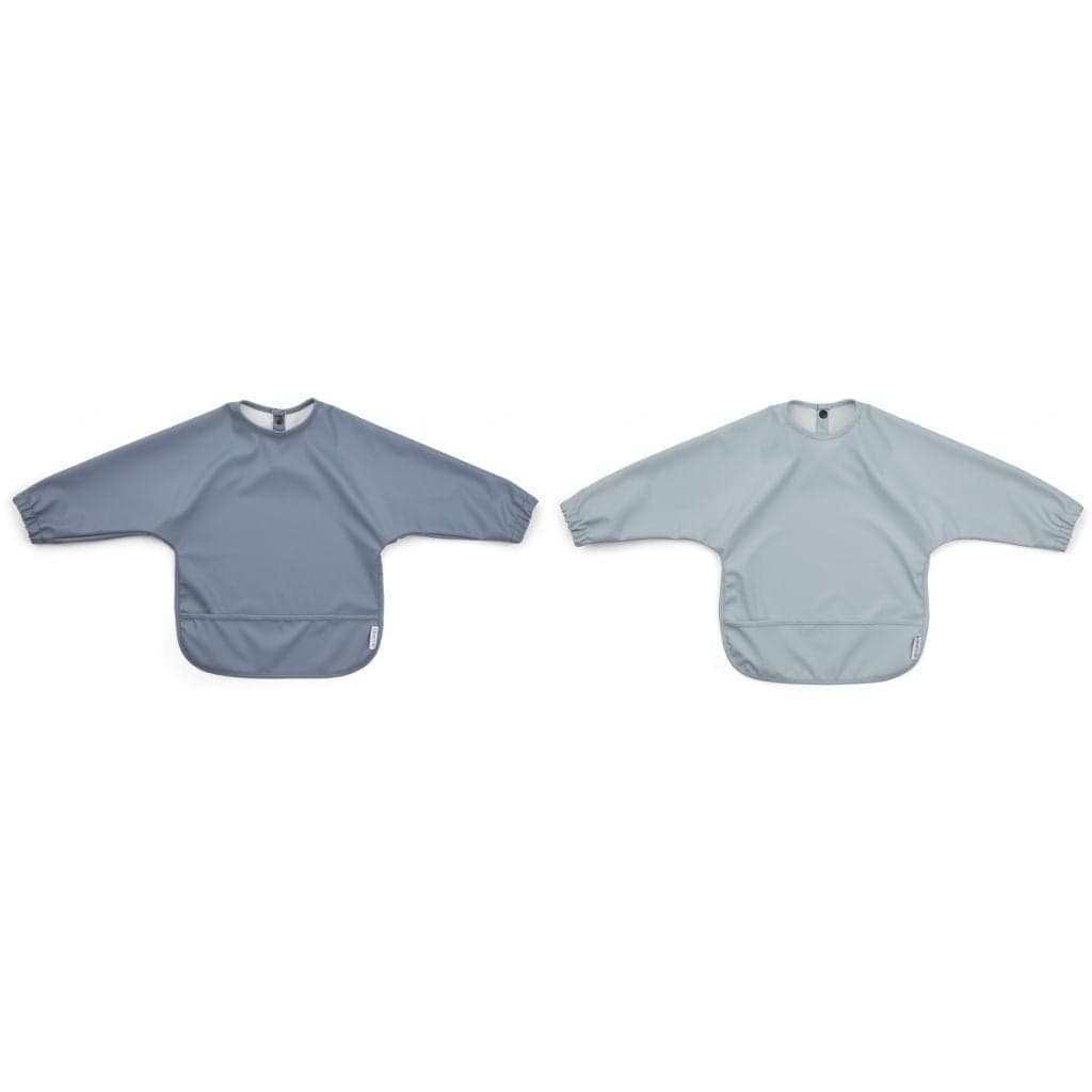 Liewood - Bavoir Ă manche Merle - Bleu mix - Pack de 2