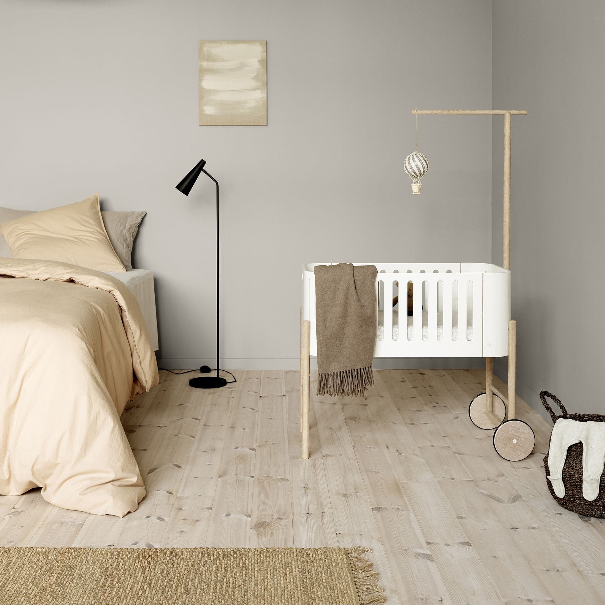 Oliver Furniture - Flèche de lit Wood pour ciel de lit et mobile, chêne pour Lit bébé Multi-fonction - Cododo Berceau