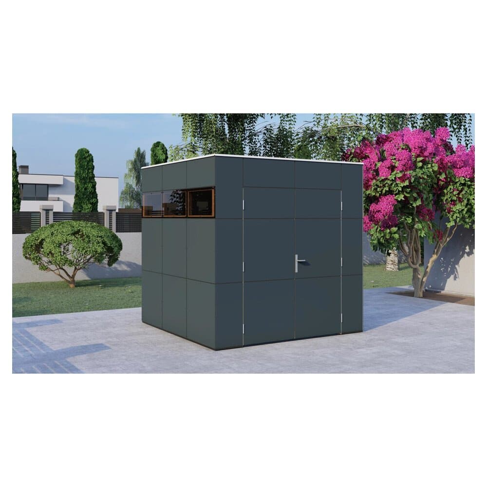 Bertilo Gartenhaus HPL 1 Anthrazit-Grau 228 cm x 230 cm FSC®