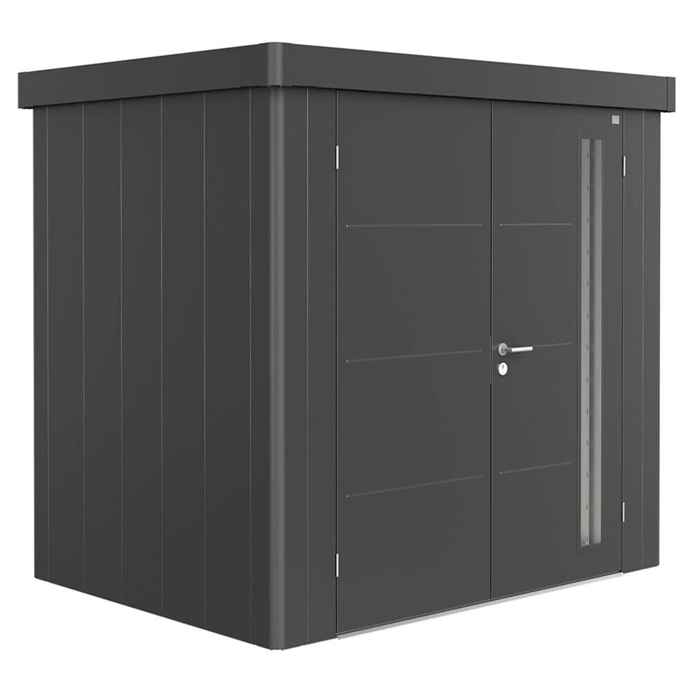 Biohort Gerätehaus Neo 1B Doppeltür Dunkelgrau-Metallic