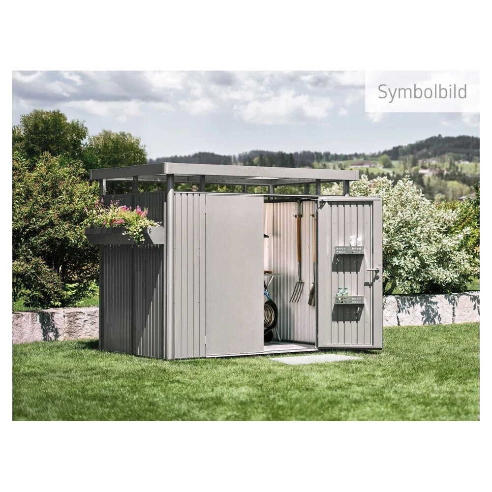 Biohort Metall-Gerätehaus HighLine H6 Silber-Metallic 8,53 m² Doppeltür