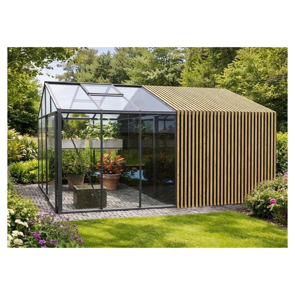 Bloomcabin Premium-Qualität Gewächshaus Klassik mit Grossem Integriertem Stauraum mit Accoya-Fusion GHCLSAF5