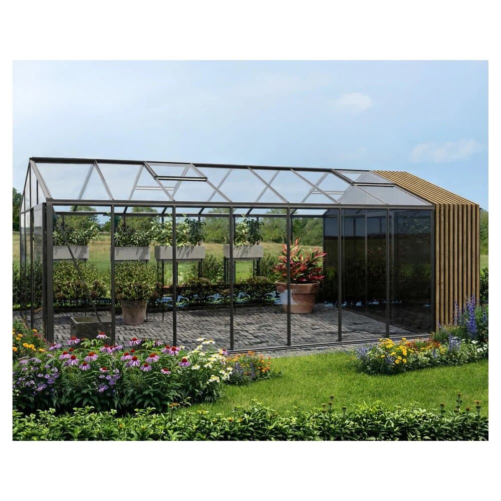 Bloomcabin Premium-Qualität Gewächshaus Klassik mit Kleinem Integriertem Stauraum mit Accoya-Fusion GHCSSAF14