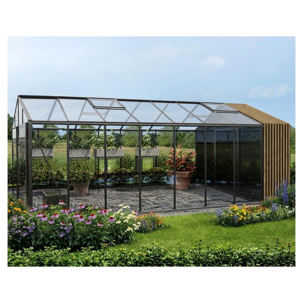 Bloomcabin Premium-Qualität Gewächshaus Klassik mit Kleinem Integriertem Stauraum mit Accoya-Fusion GHCSSAF7