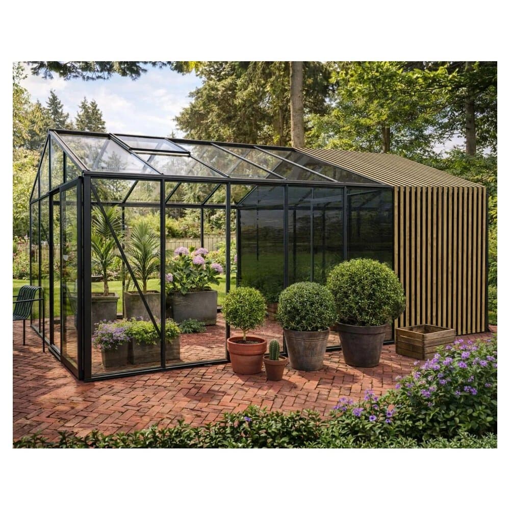 Bloomcabin Premium-Qualität Gewächshaus Klassik mit Mittlerem Integriertem Stauraum mit Accoya-Fusion GHCMSAF13