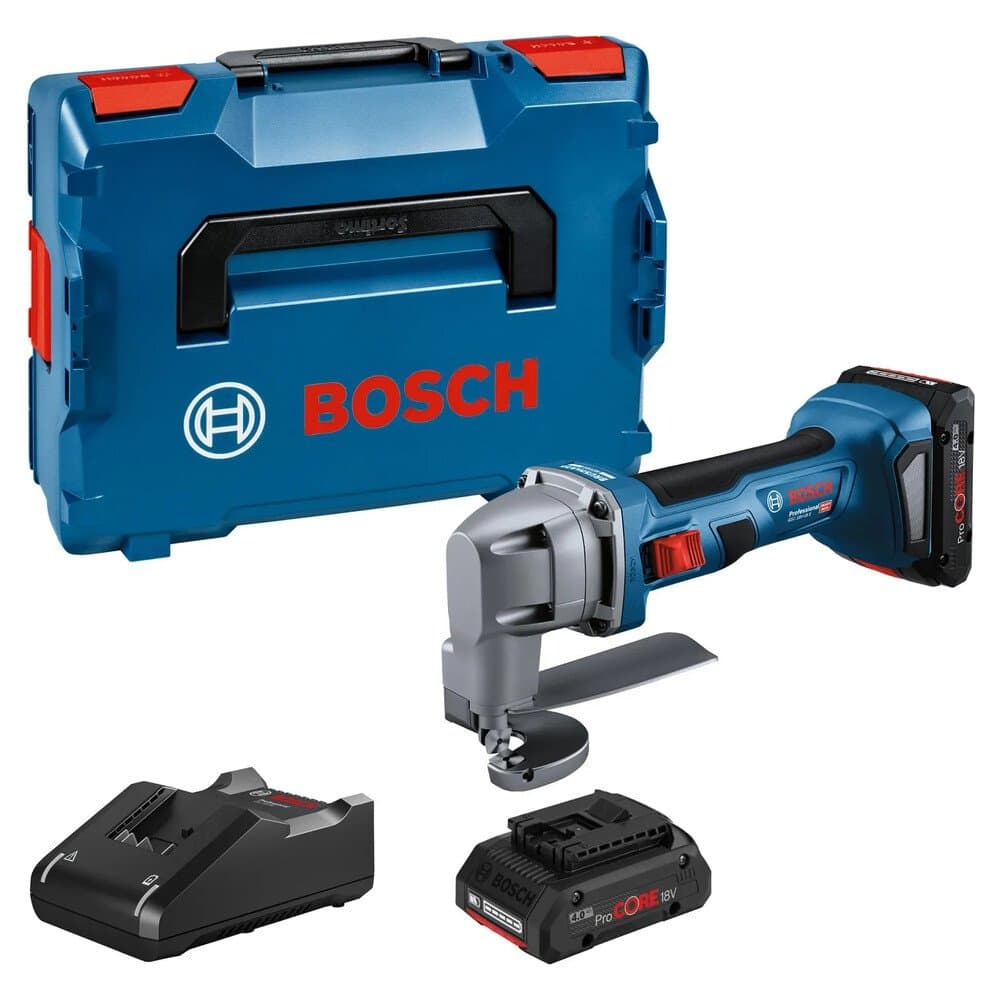 Bosch Professional Akku-Blechschere GSC 18 V-16 E mit 2 Akkus und L-Boxx