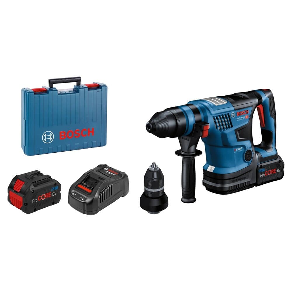 Bosch Professional Akku-Bohrhammer Biturbo GBH 18V-34 mit 2 Akkus, GAL & Koffer