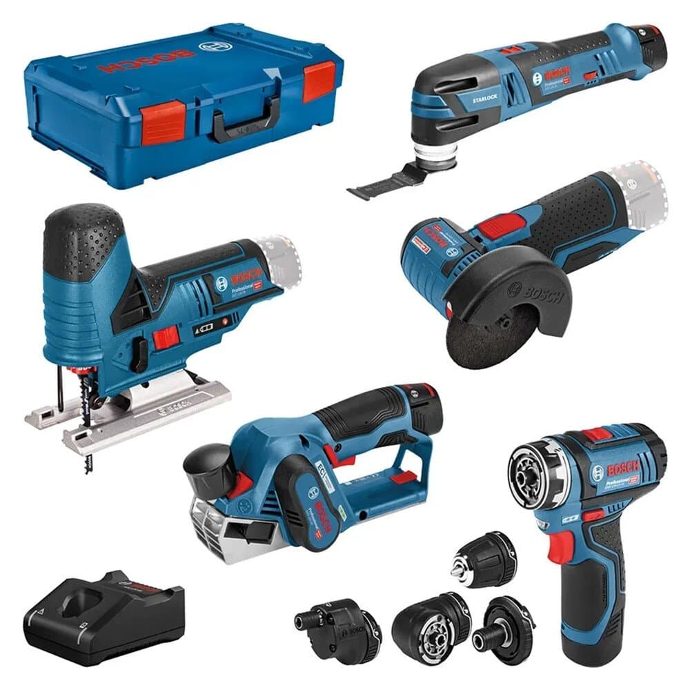 Bosch Professional Set GSR 12V-15FC+GST 12V-70+GOP 12V-28+GWS 12V-76+GHO 12V-20