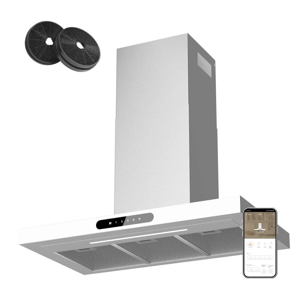 CIARRA Dunstabzugshaube A+++ 650 m³/h 90 cm WIFI-APP Touch Control VM9102W