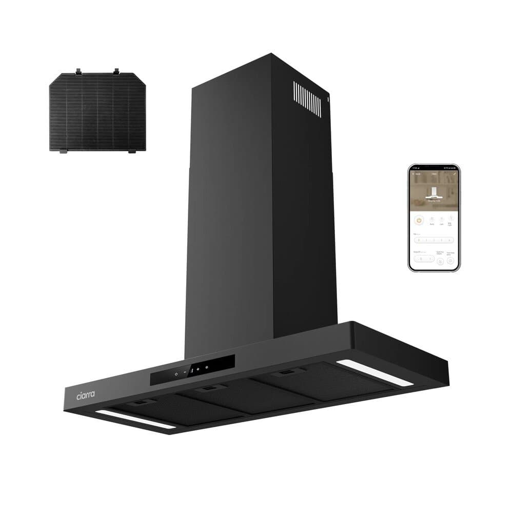 CIARRA Dunstabzugshaube A+++ 650 m³/h 90 cm WIFI-APP Touch Control VMB9102P