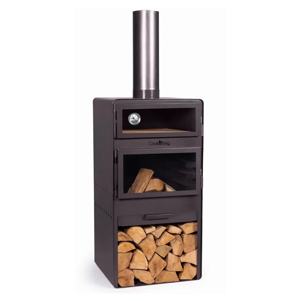 CookKing Terrassenofen Vento Plus Stahl inkl. Pizzaofen 50 x 50 x 150 cm Schwarz