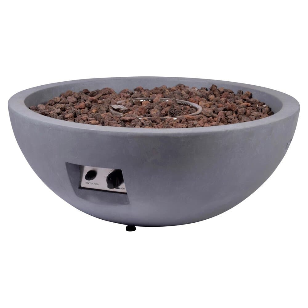 Dobar Outdoor-Feuerschale mit Gasflamme Lunar Ø 90 cm Grau
