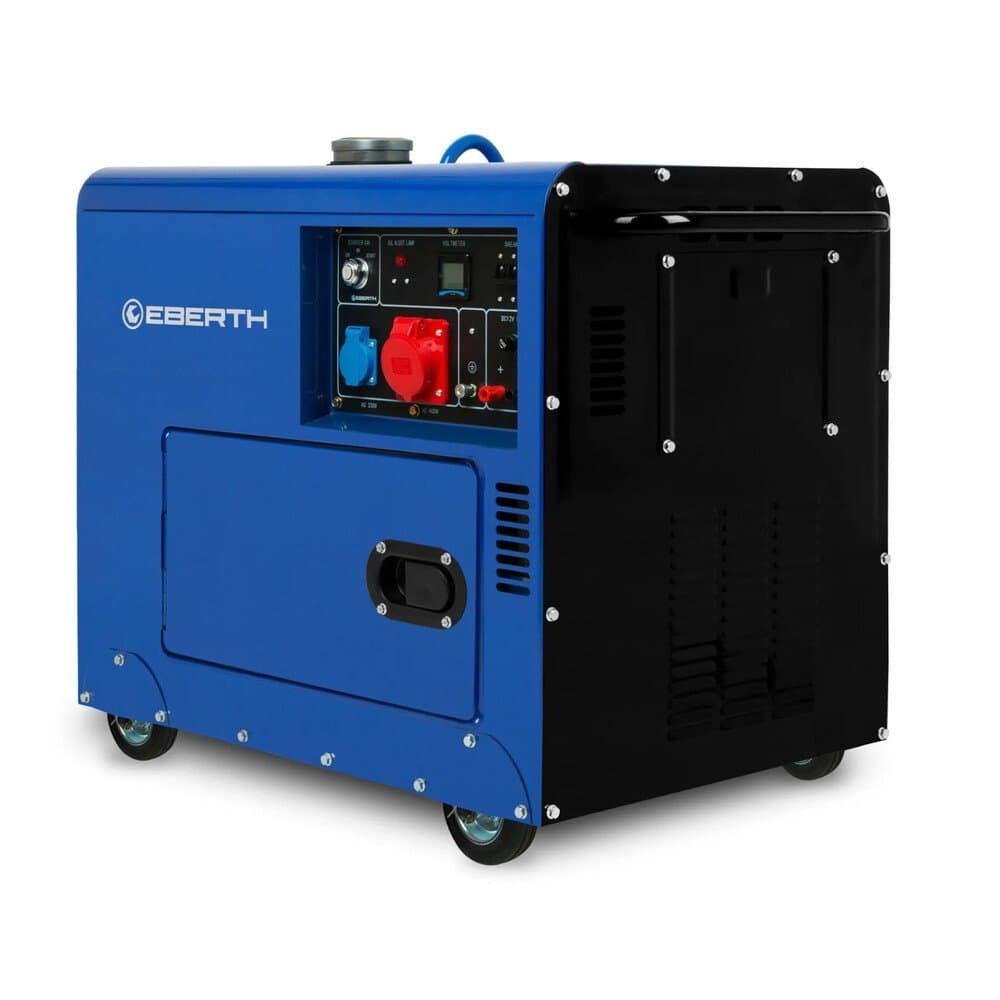 EBERTH Notstromaggregat 5000 Watt Diesel, 10 PS Motor, 4-Takt, E-Start, 1x 400V, 1x 230V, 1x 12V