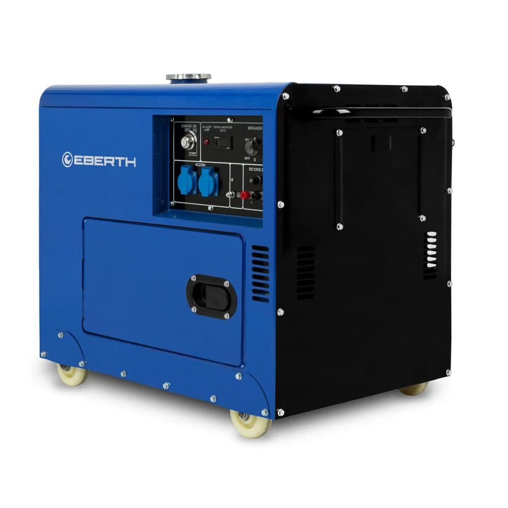 EBERTH Notstromaggregat 5000 Watt Diesel, 10 PS Motor, 4-Takt, E-Start, 2x 230V, 1x 12V