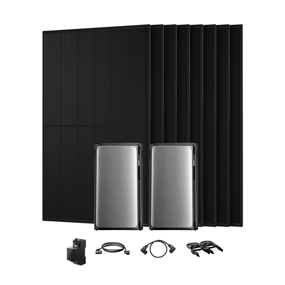 EcoFlow Stream Ultra Balkonkraftwerk Set 3,84 kWh Speicher mit 8 x 450 W Bifazial Modulen und Smart Meter, 0 % MwSt