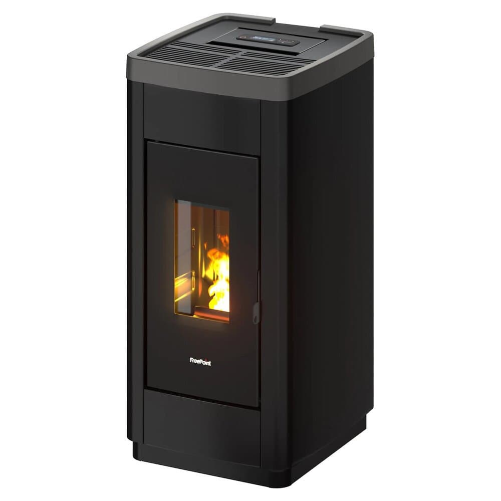 Freepoint Pelletofen FreePoint Pelletofen LIFE Stahl Schwarz-Grau 8,5 kW