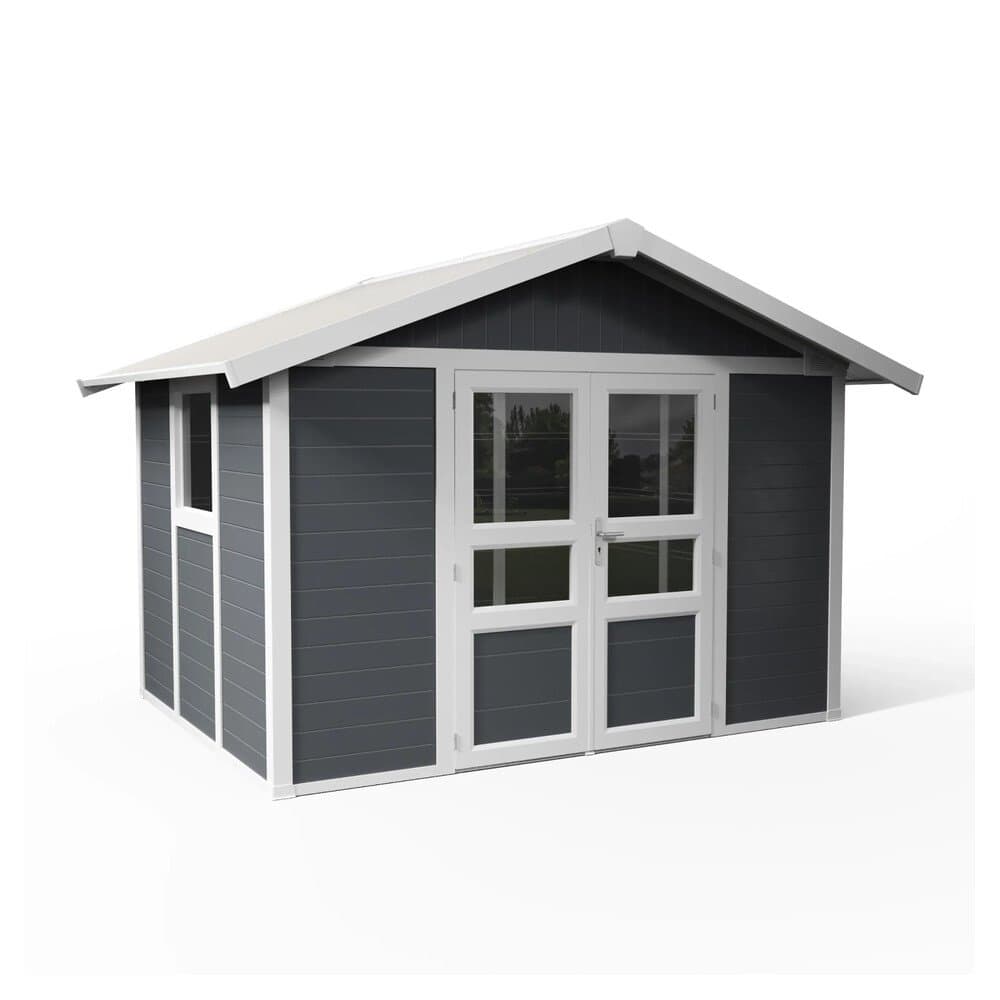 Grosfillex Kunststoff-Gartenhaus Deco Domizil 7,5 Satteldach 370 cm x 298 cm