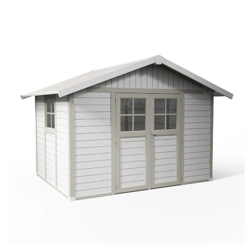 Grosfillex Kunststoff Gartenhaus Gerätehaus Deco 7,5 m2 Weiß