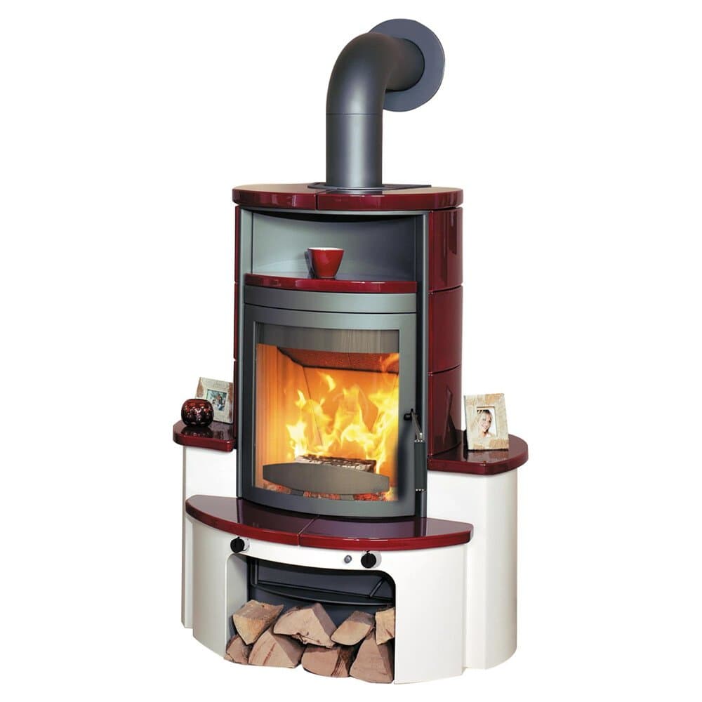 Hark Avenso GT ECOplus Kaminofen Ofenkacheln Bordeauxrot 8 kW mit Automatik