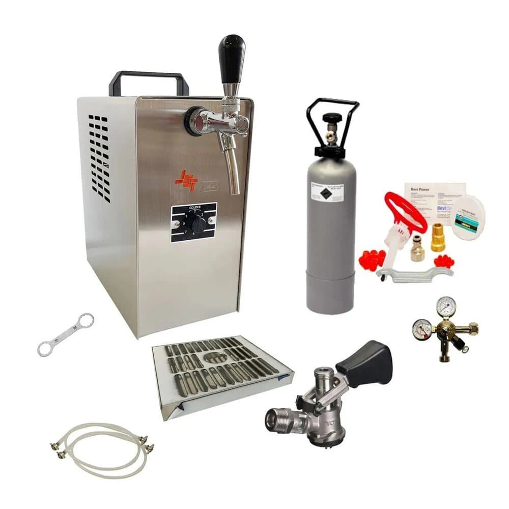 Ich-Zapfe Zapfanlage Jet 30 Bierkoffer Durchlaufkühler 1- Trockenkühler 35 L/h Silber Metall