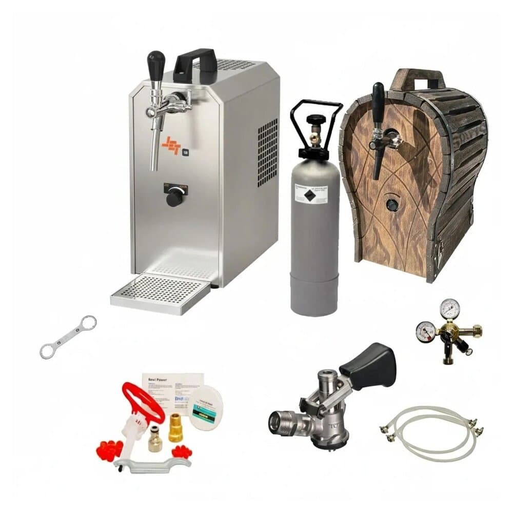 Ich-Zapfe Zapfanlage Jet 30 Trockenkühler 1- 35 L/h Holzfass Zapfkopf Kombi Silber Metall