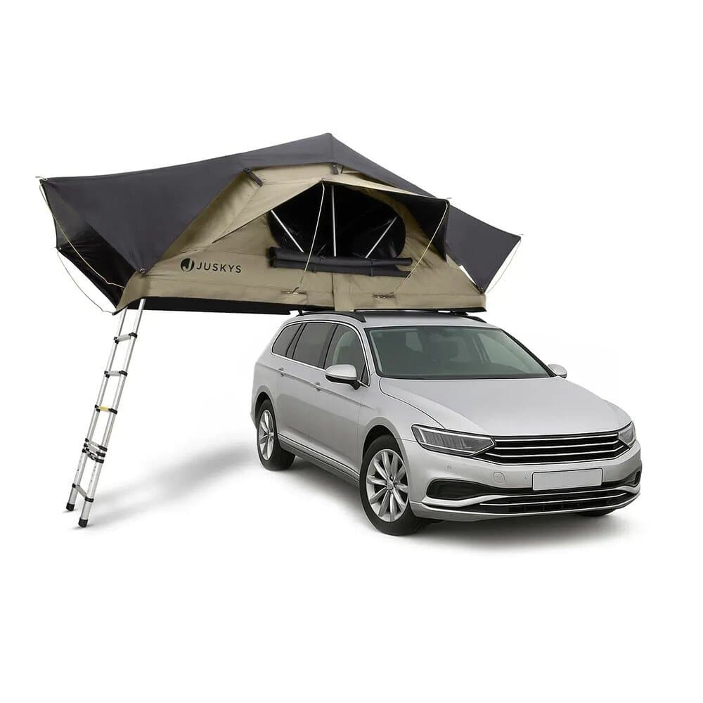Juskys Autodachzelt Lago 140 x 240 cm Schwarz Khaki