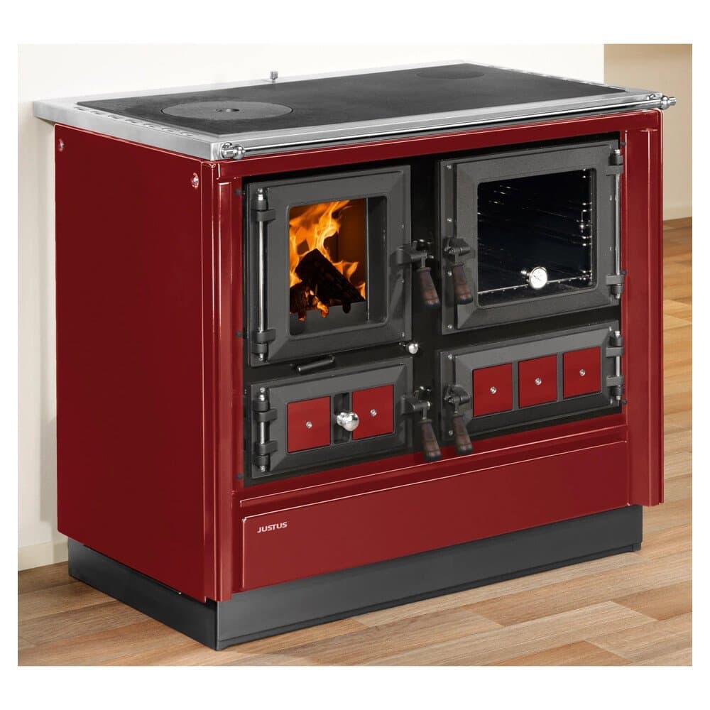 Justus Küchenofen Rustico 90 2.0 Stahl Rot 7 kW