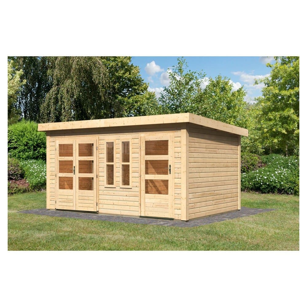 Karibu Holz-Gartenhaus Vänersborg - Unbehandelt 422 cm x 272 cm