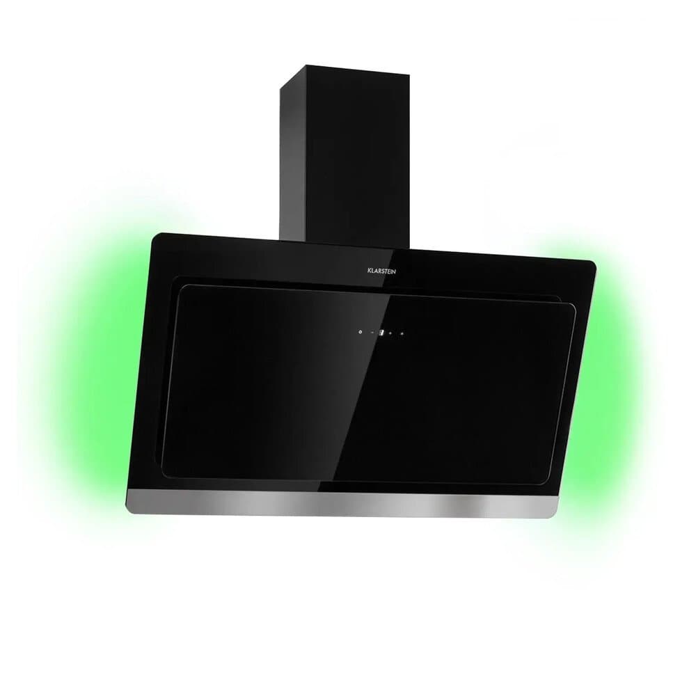 Klarstein Aurora Eco 90 Dunstabzugshaube 550 m³/h 90cm Kopffrei Ambientelicht Schwarz