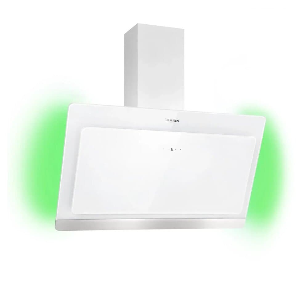 Klarstein Aurora Eco 90 Dunstabzugshaube 550 m³/h 90cm Kopffrei Ambientelicht Weiß