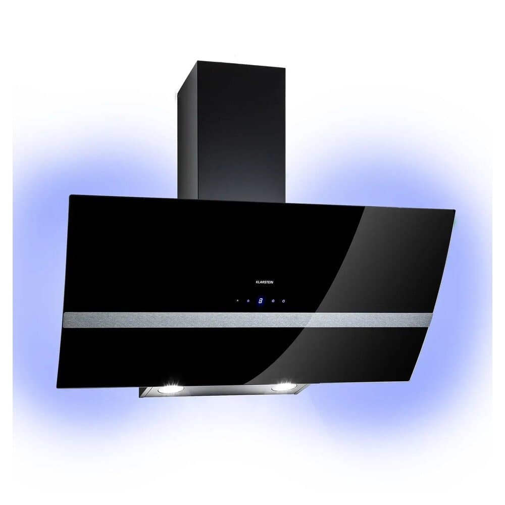 Klarstein Clara 90 Dunstabzugshaube Glas 509 m³/h Touch Ambiente-Licht Schwarz