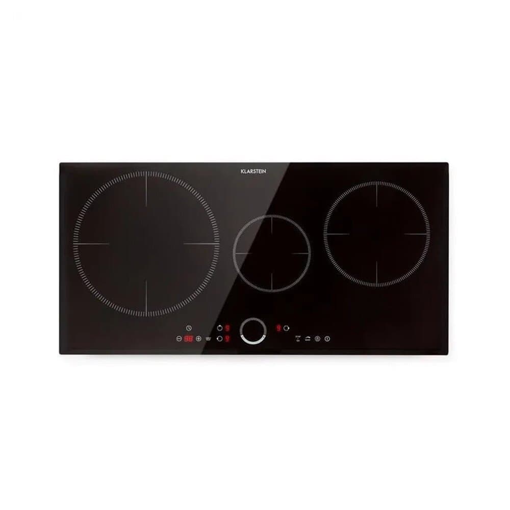 Klarstein Delicatessa 80 Einbaukochfeld Induktion 3 Zonen 7400 W Glaskeramik Schwarzes Glas