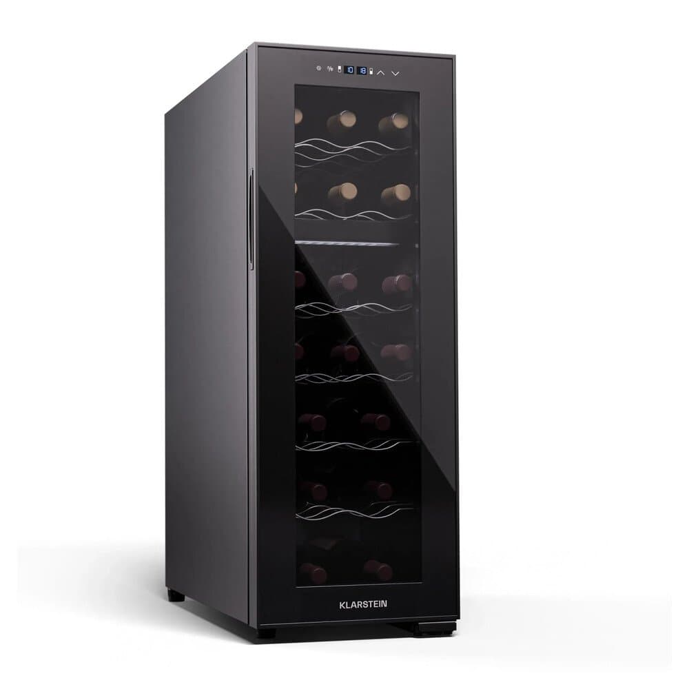 Klarstein Shiraz 18 Duo Weinkühlschrank 2 Zonen 53 L 18 Flaschen 5-18 °C Touch Schwarz
