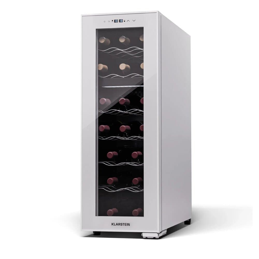 Klarstein Shiraz 18 Duo Weinkühlschrank 2 Zonen 53 L 18 Flaschen 5-18 °C Touch Weiß