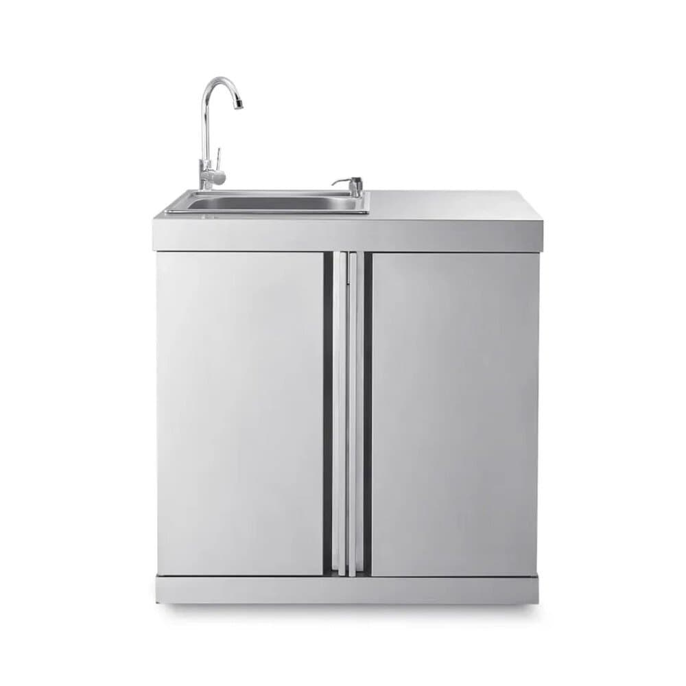 MyOutdoorKitchen Modul mit Spülbecken und Aufbewahrungsschrank Stainless Collection