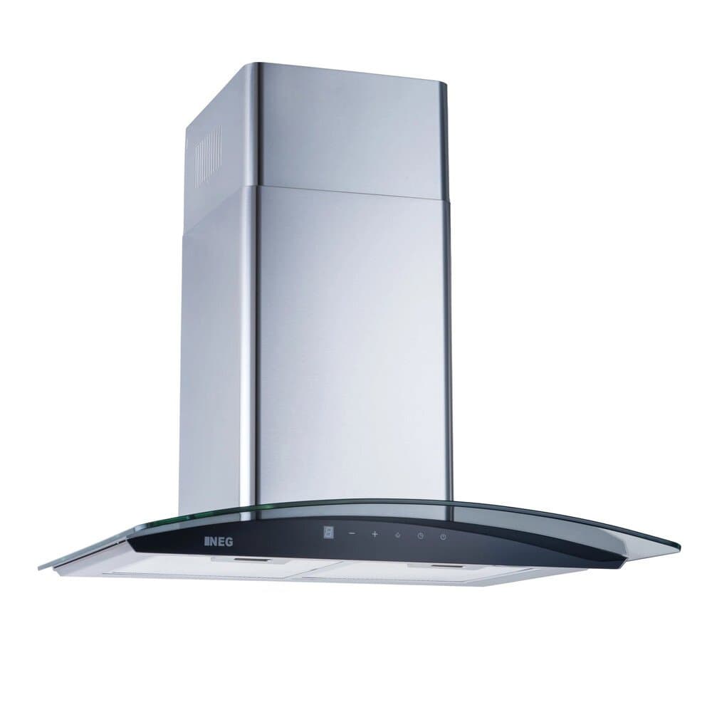 NEG Dunstabzugshaube NEG3860WH2 60 cm Wandhaube Edelstahl Glasschirm bis 787 m³/h Abluft & Umluft 2 Intensiv-Stufen