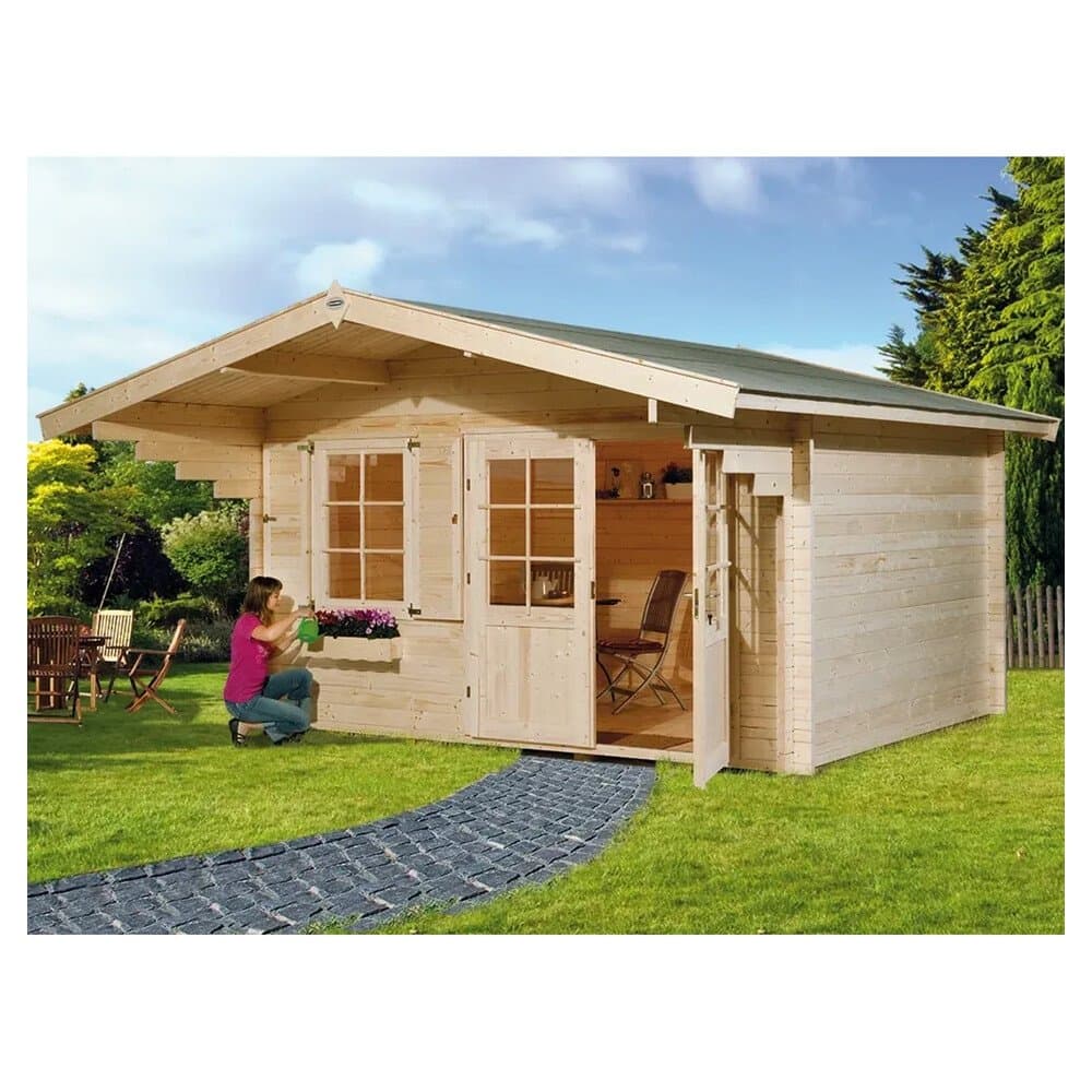 OBI Holz-Gartenhaus Riva A Natur 380 cm x 300 cm