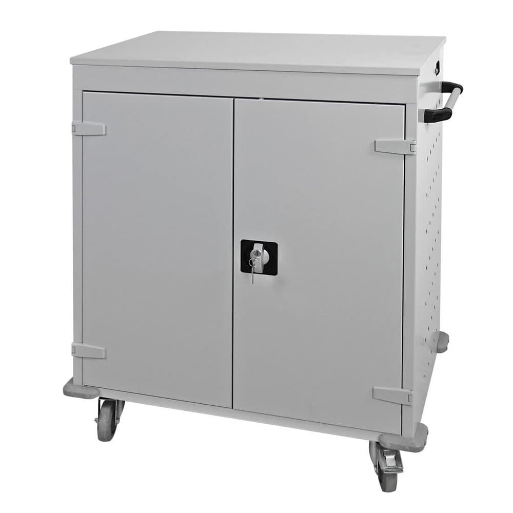 PROREGAL Notebook-Wagen mit 16 Fächer HxBxT 106 x 92 x 50 cm Lichtgrau