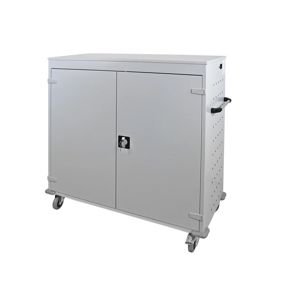 PROREGAL Notebook-Wagen mit 30 Fächer HxBxT 125 x 131 x 50 cm Lichtgrau