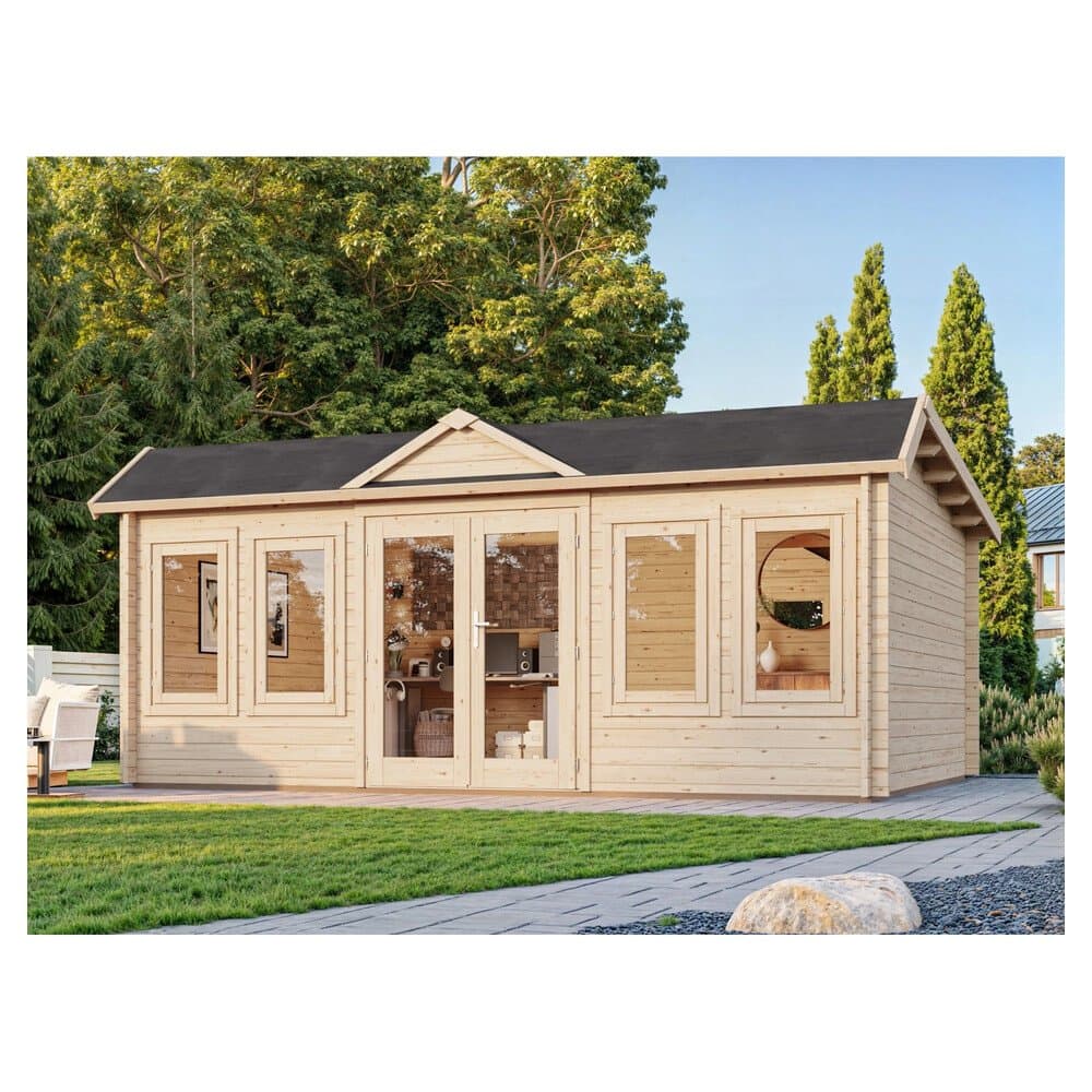 Palmako Gartenhaus Claudia Pent 530 x 380 cm Lackiert Grau-Anthrazit FSC®