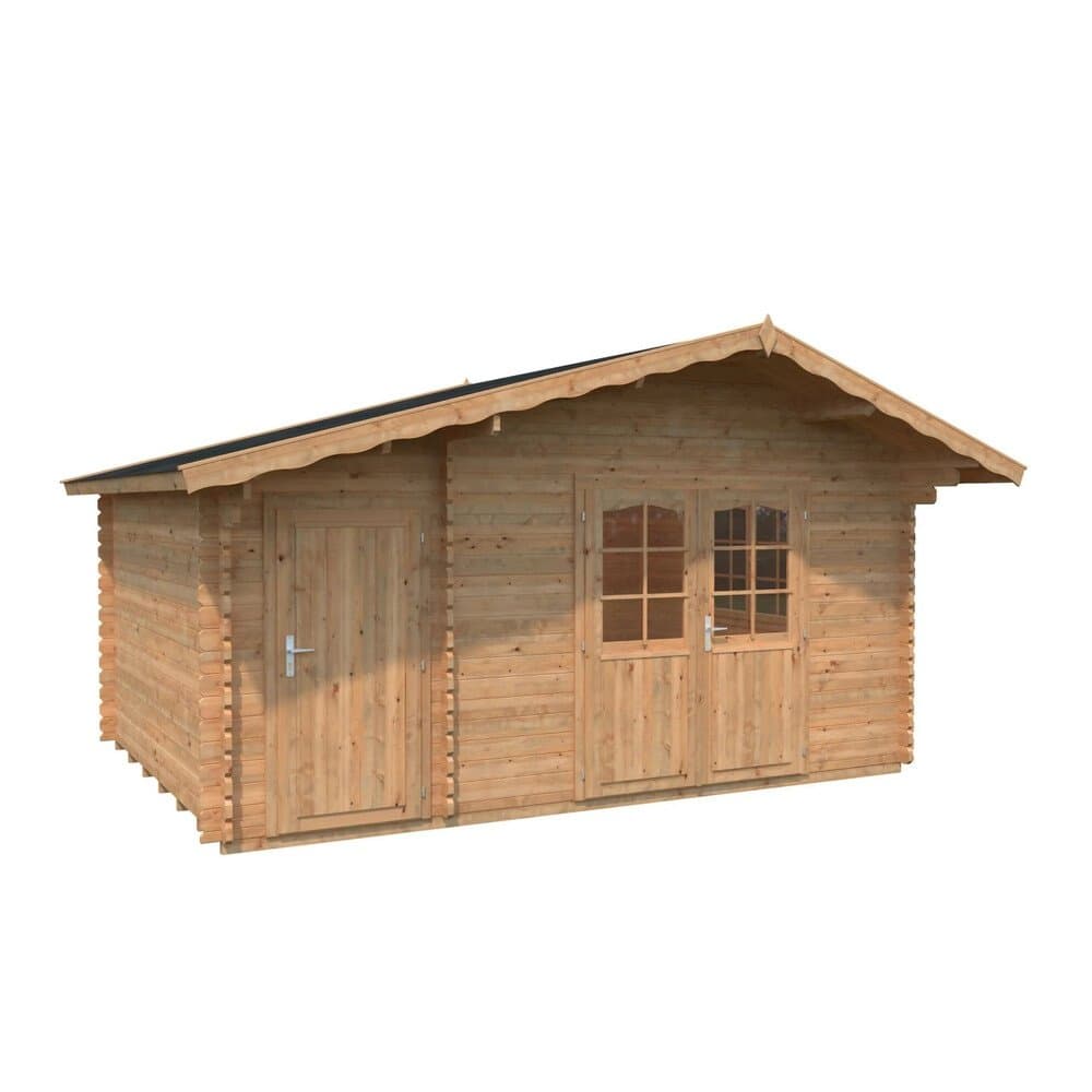 Palmako Holz-Gartenhaus Emma Satteldach Tauchgrundiert 470 cm x 350 cm 14,3 m²