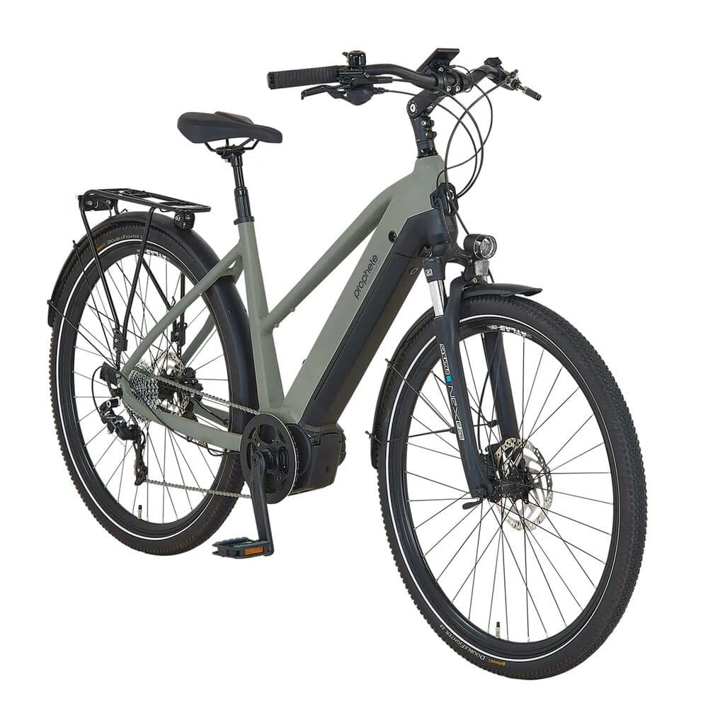 Prophete Trekking E-Bike Entdecker 4.0 Damen Moosgrau-Schwarz Mat 28"