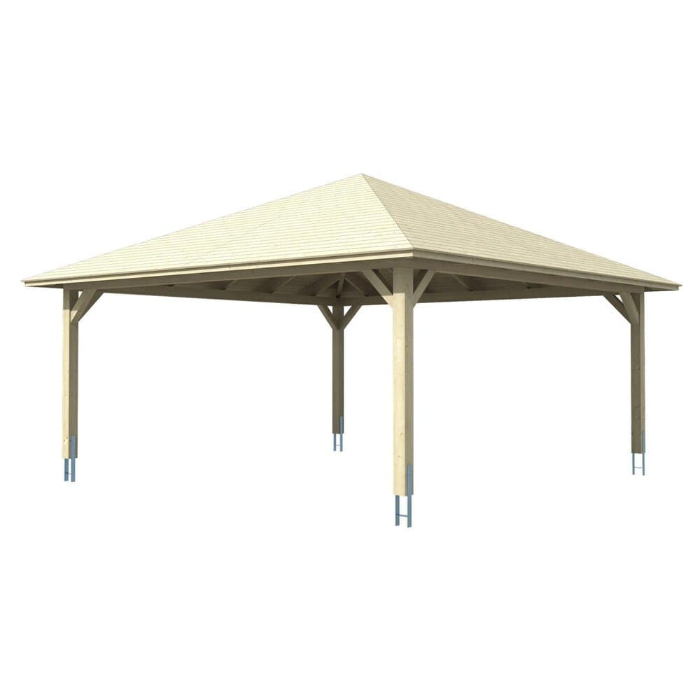 Skan Holz Carport Taunus 634 cm x 634 cm Eiche Hell