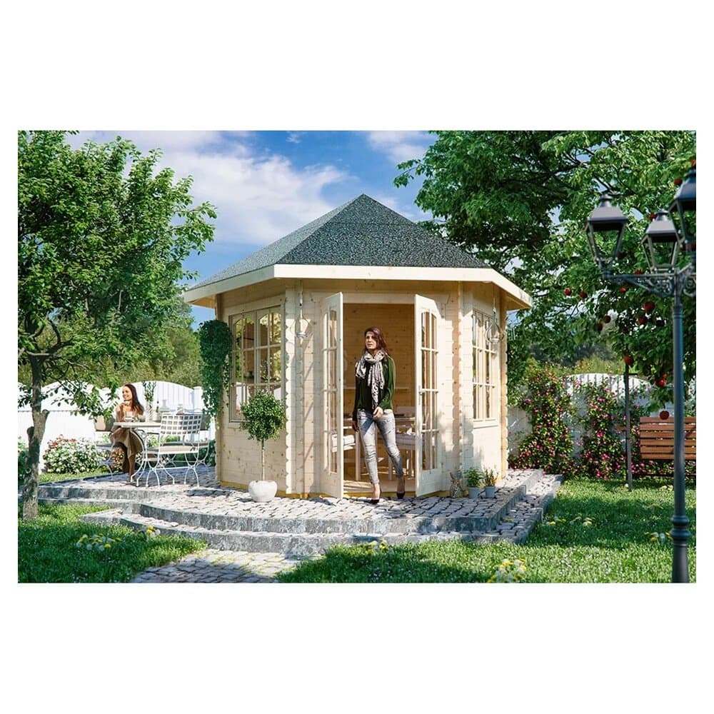 Skan Holz Holz-Gartenhaus BBH Madeira 2 Natur 350 cm x 303 cm