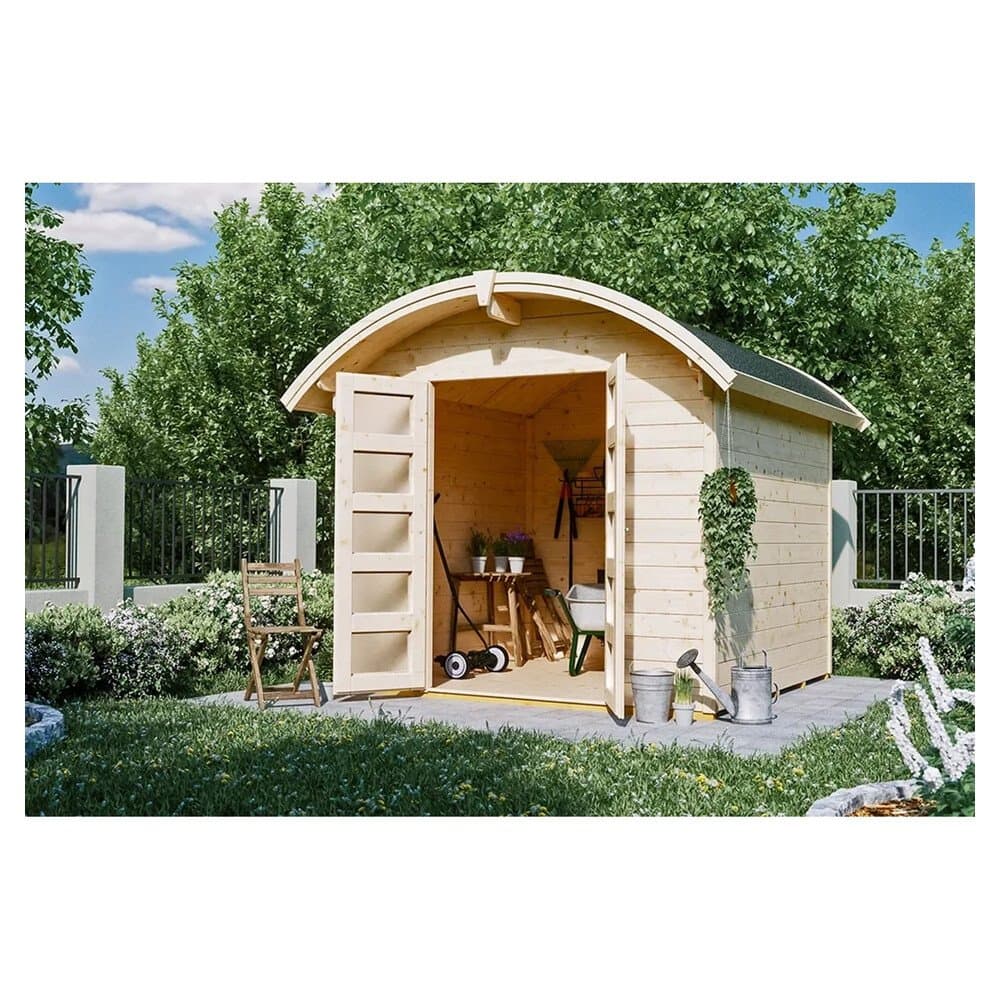 Skan Holz Holz-Gartenhaus Delft Natur 250 cm x 250 cm