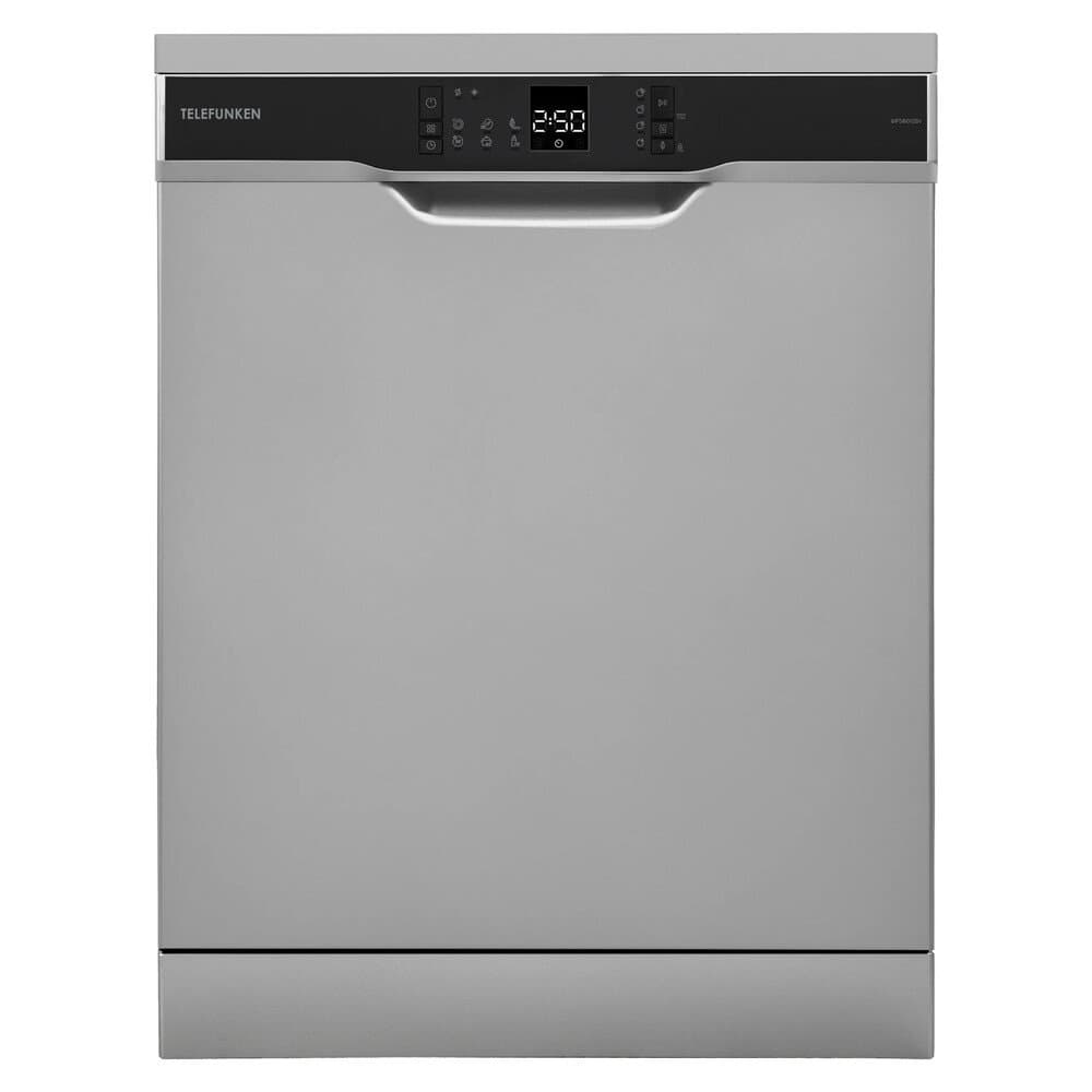 Telefunken Geschirrspüler Freistehend 60 cm Spülmaschine Silber 12 Maßgedecke 6 Programme AquaStop Eco GFS6012DI